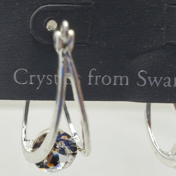 Ali Khan Swarovski simulated double wired with crystal earring silver - Picture 4 of 4